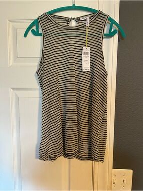 NWT BCBGeneration Black and White Striped Sleeveless Tank